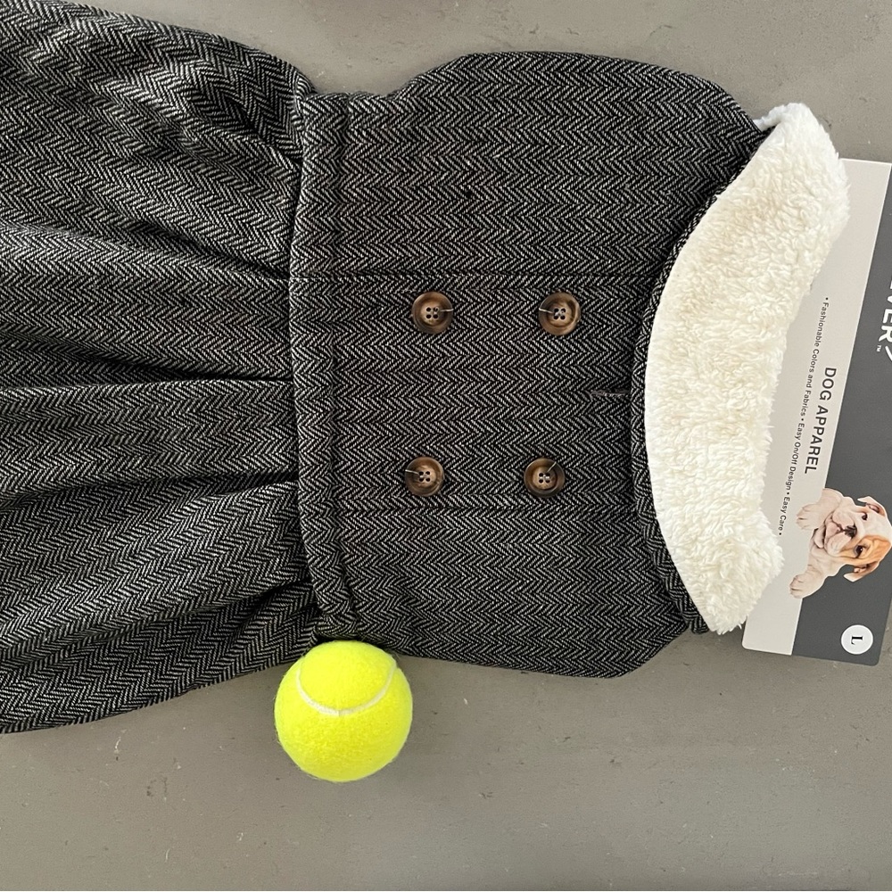 NWT Stylish Dog Coat-Free gift w/purchase- Grey- Size Large